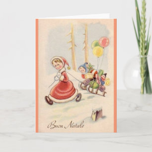 Retro Italian Christmas Greeting Card