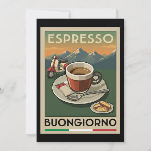Retro Italian Espresso Art Cafe 1950s Poster Invitation