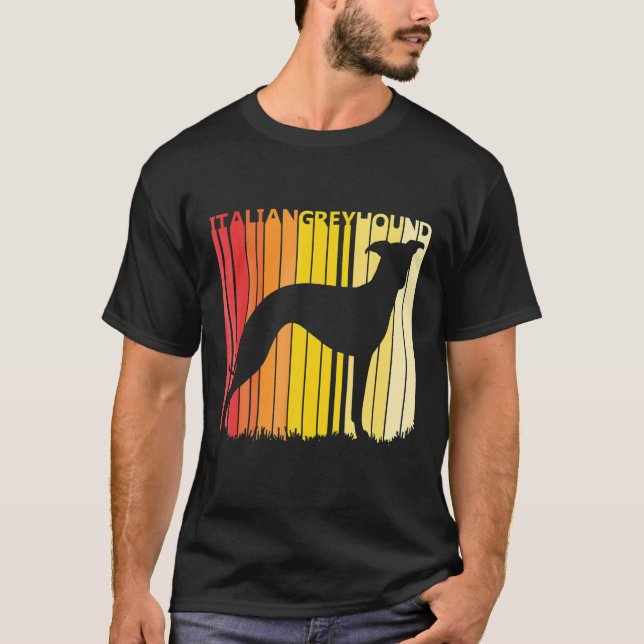 Retro Italian Greyhound Dog Retro Dog Lover T-Shirt (Front)