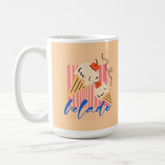 Retro Italian Ice Cream Cones Coffee Mug (Left)