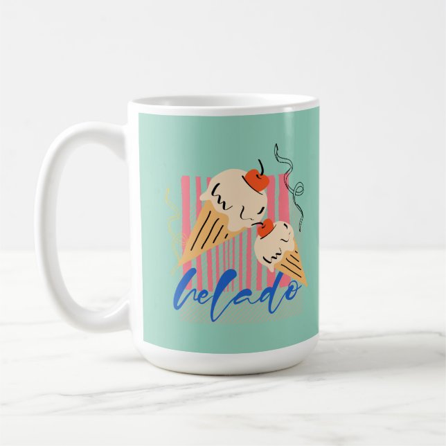 Retro Italian Ice Cream Cones Coffee Mug (Left)