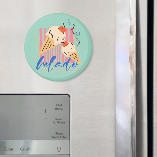 Retro Italian Ice Cream Cones Magnet (In Situ (Fridge))