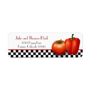 Retro Italian Kitchen Cooking Return Address Label