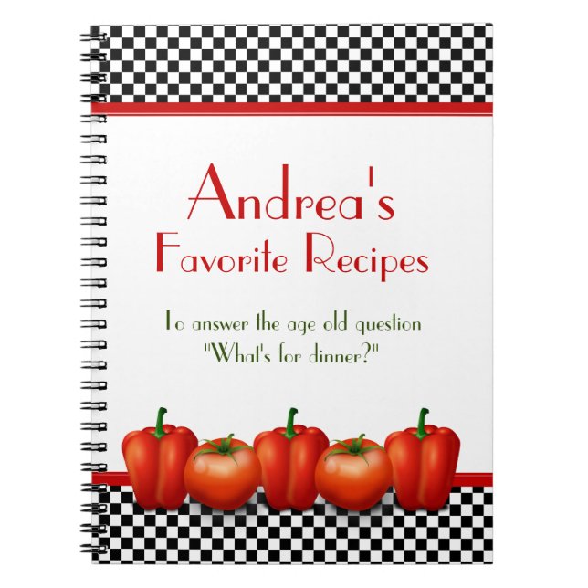 Retro Italian Kitchen Personalised Recipe Notebook (Front)