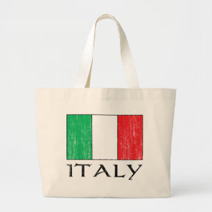 Retro Italy Flag totebag Large Tote Bag
