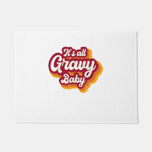 Retro It's All Gravy Baby Happy Thanksgiving 2022 Doormat