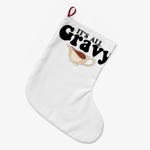 Retro Its All Gravy Baby Vintage Fall Thanksgiving Large Christmas Stocking