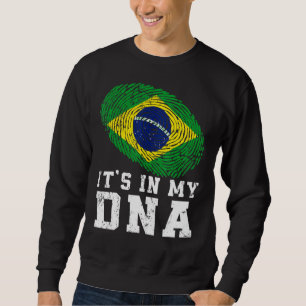 Retro It's In My Dna Brazil Flag Patriotic Sweatshirt