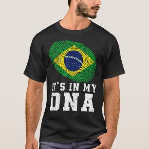 Retro It's In My Dna Brazil Flag Patriotic T-Shirt