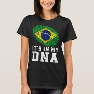 Retro It's In My Dna Brazil Flag Patriotic T-Shirt