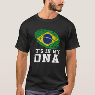 Retro It's In My DNA Brazil Flag Patriotic T-Shirt