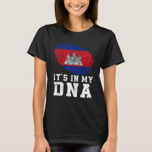 Retro It's In My Dna Cambodia Flag Patriotic T-Shirt