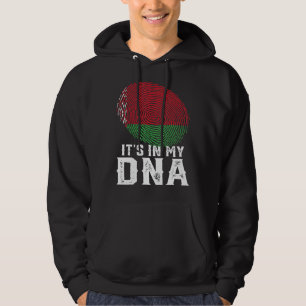 Retro It's In My Dna Fingerprint Belarus Flag Hoodie