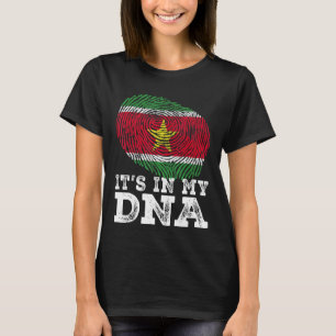 Retro It's In My Dna Suriname Flag Fingerprint T-Shirt