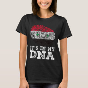 Retro It's In My Dna Syria Flag Fingerprint T-Shirt