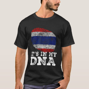 Retro It's In My Dna Thailand Flag Fingerprint T-Shirt