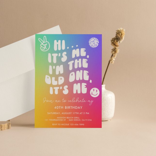 Retro It's Me I'm The Old One Any Age Birthday  Invitation (Creator Uploaded)