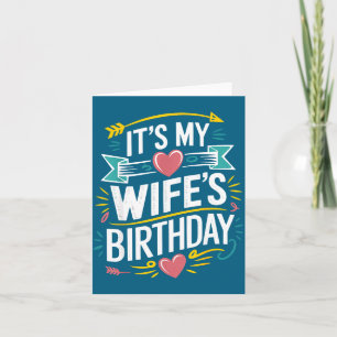 Retro it's my wife's birthday boho nostalgia desig card