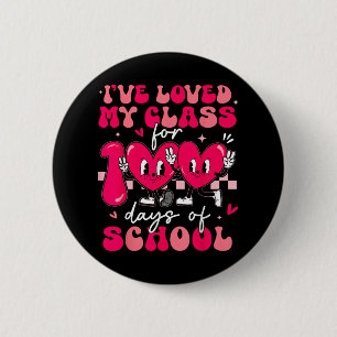 Retro Ive Loved My Cl For 100 Days Of School Teach 6 Cm Round Badge