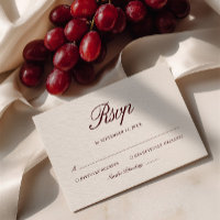 Retro Ivory Beige & Burgundy Elegant Wedding