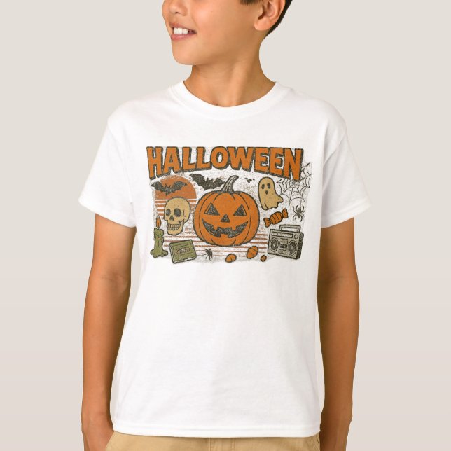 Retro Jack-O’-Lantern Halloween Clothes unisex T-Shirt (Front)