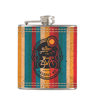 Retro Jackpot Mountain Bike Trail Hip Flask