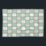 Retro Jade Starbursts Kitchen Towel<br><div class="desc">This Retro Jade and White Starbursts Kitchen Towel is so adorably space age you won’t be able to contain your enthusiasm. And, why would you want to? This 1960’s mid century modern inspired design features a dark heather grey background and rows of perfectly imperfect rectangles in jade, white, and dove...</div>