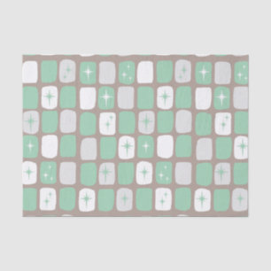 Retro Jade Starbursts Tissue Paper