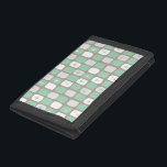 Retro Jade Starbursts Trifold Nylon Wallet<br><div class="desc">This Retro Jade and White Starbursts Trifold Nylon Wallet is so adorably space age you won’t be able to contain your enthusiasm. And, why would you want to? This 1960’s mid century modern inspired design features a dark heather grey background and rows of perfectly imperfect rectangles in jade, white, and...</div>