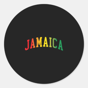 Retro Jamaica Reggae Vintage Jamaican Men Womens S Classic Round Sticker