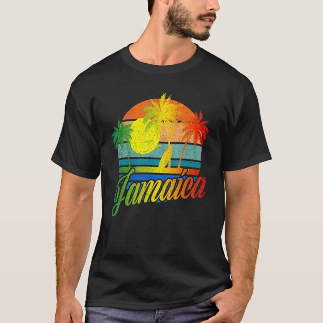 Retro Jamaica Summer Beach Vacation For Men Women  T-Shirt (Front)