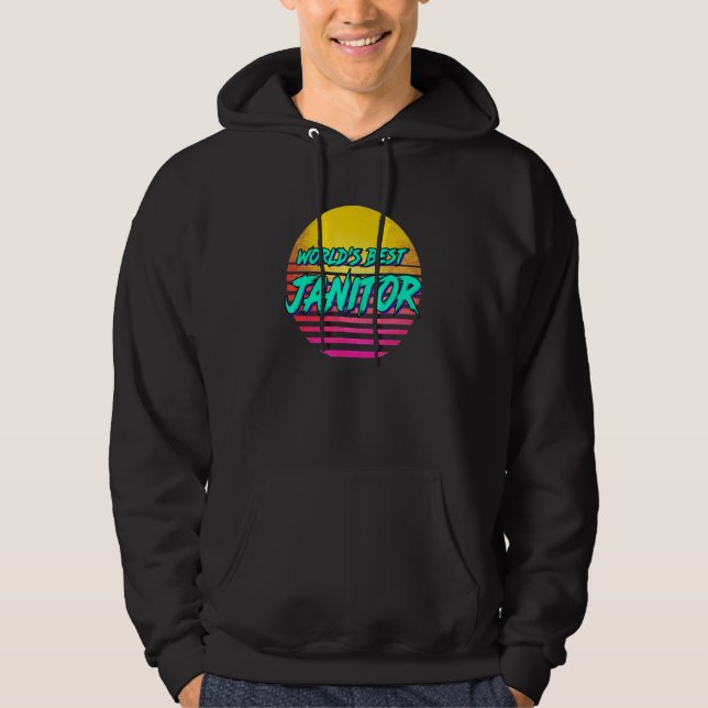 Retro Janitor Profession Hoodie (Front)