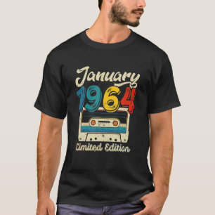 Retro January 1964 Cassette Tape 58Th Birthday Dec T-Shirt