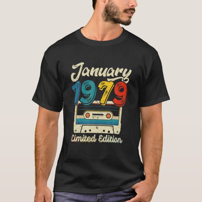 Retro January 1979 Cassette Tape 43Rd Birthday Dec T-Shirt (Front)