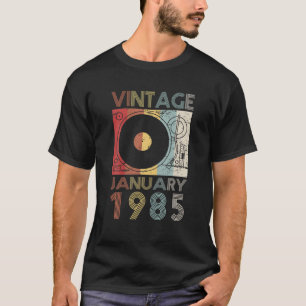 Retro January 1985 T 37Th Birthday Gift 37 Years O T-Shirt