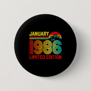 Retro January 1986 Limited Edition 40-year-old 40t 6 Cm Round Badge