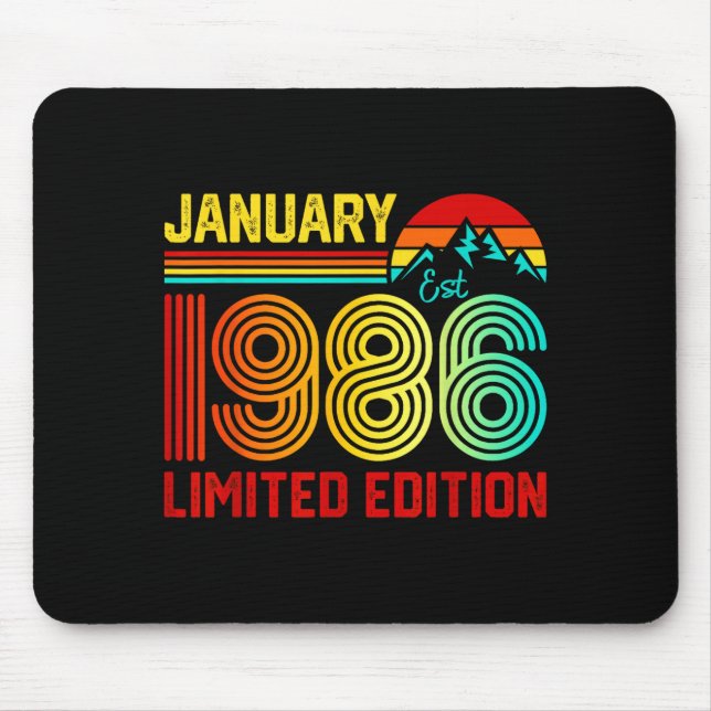 Retro January 1986 Limited Edition 40-year-old 40t Mouse Pad (Front)