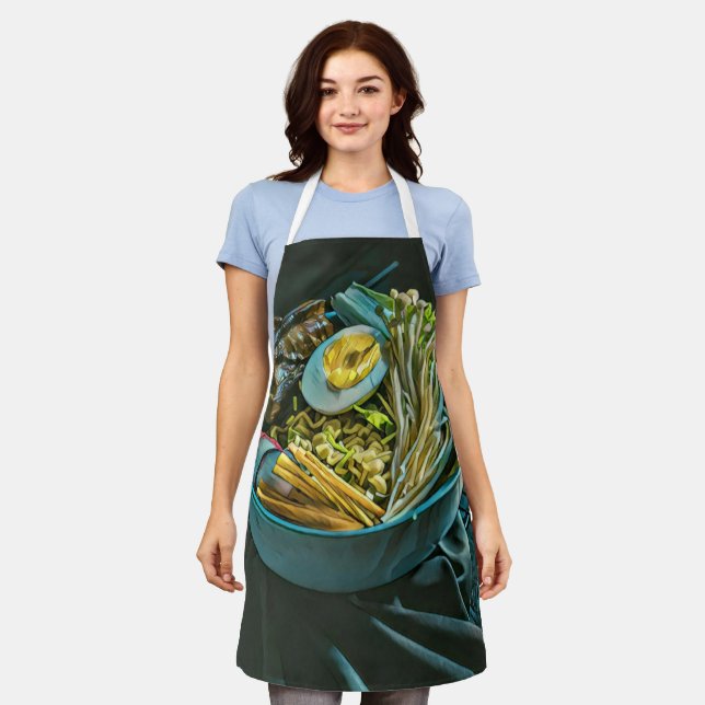 Retro Japanese Art Apron (Worn)