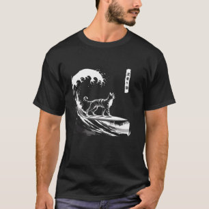 Retro Japanese Kawaii Surf Men Kids Women Cat Surf T-Shirt