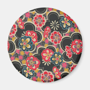 Retro Japanese Kimono Origami Sakura Flower Magnet