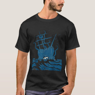 Retro Japanese Octopus Kraken Rate Ship Vintage Lo T-Shirt