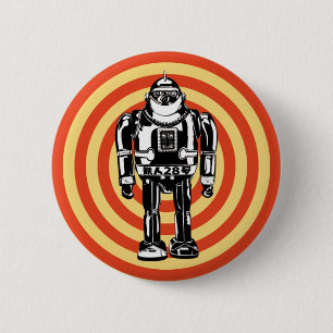 Retro Japanese Robot 6 Cm Round Badge