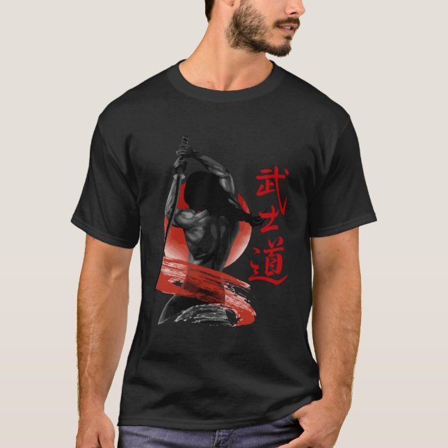 Retro Japanese Samurai   Retro Japan Graphic  Roni T-Shirt (Front)