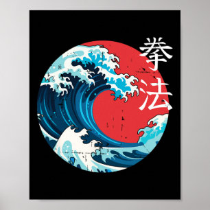 Retro Japanese Wave Kenpo Karate Martial Arts Self Poster