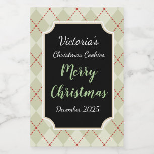 Retro Jar Christmas Cookies Labels Gift Stickers