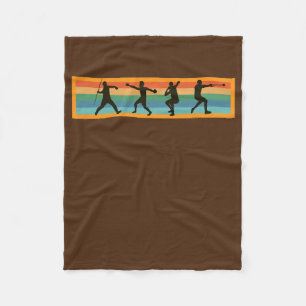 Retro Javelin Discus Shot Put Hammer Track And Fleece Blanket