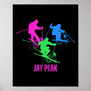 Retro Jay Peak Vermont Skiing Skier 90s Poster