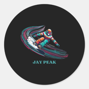 Retro Jay Peak Vermont Snowboarding Classic Round Sticker