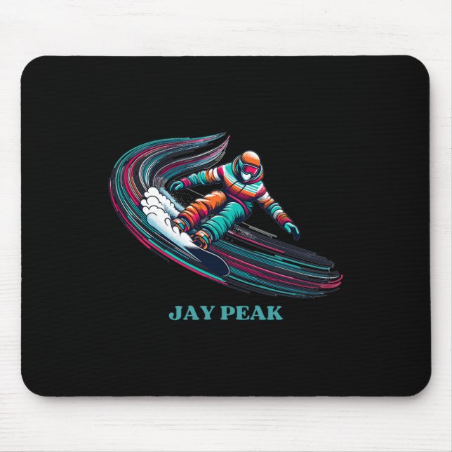 Retro Jay Peak Vermont Snowboarding  Mouse Pad (Front)