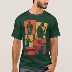 Retro Jazz Band Musicians Vintage Jazz Music Lover T-Shirt